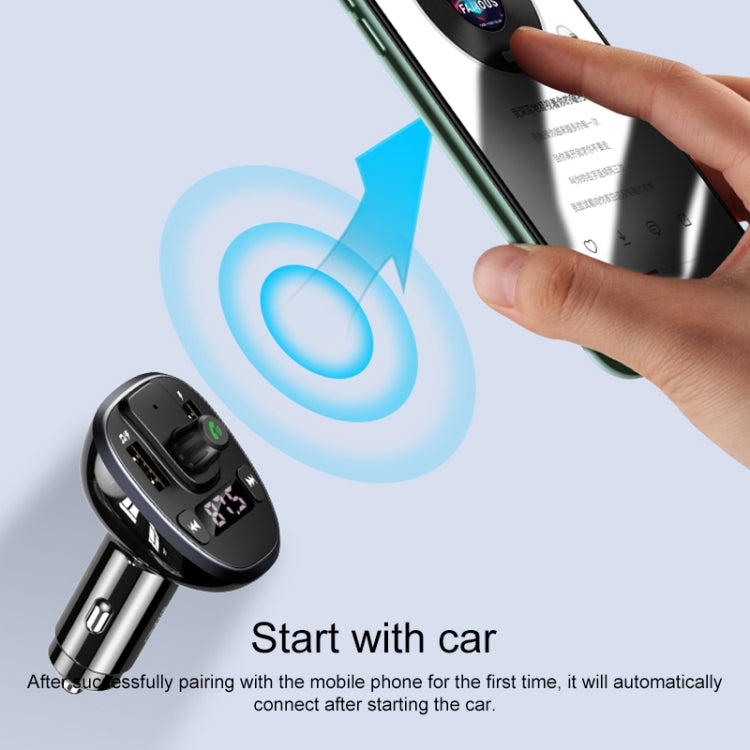 USAMS US-CC115 C21 Dual USB 3.4A Digital Display Wireless FM Car Charger, US-CC115 C21