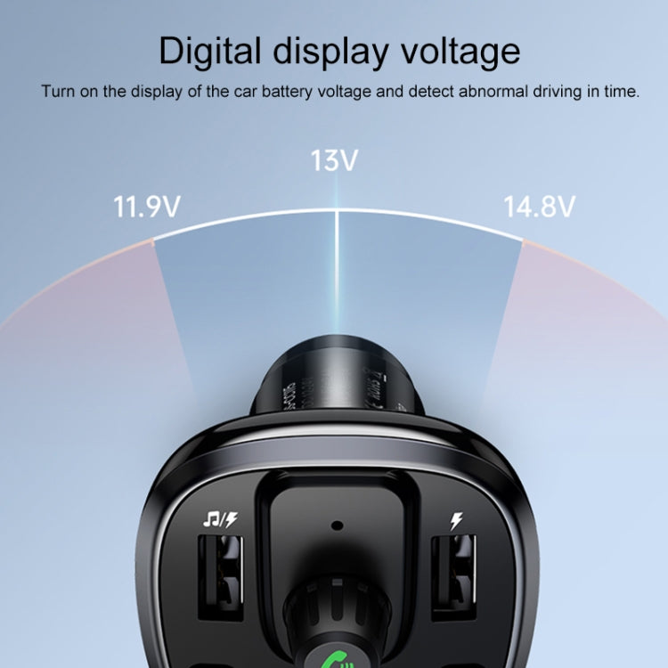 USAMS US-CC115 C21 Dual USB 3.4A Digital Display Wireless FM Car Charger, US-CC115 C21