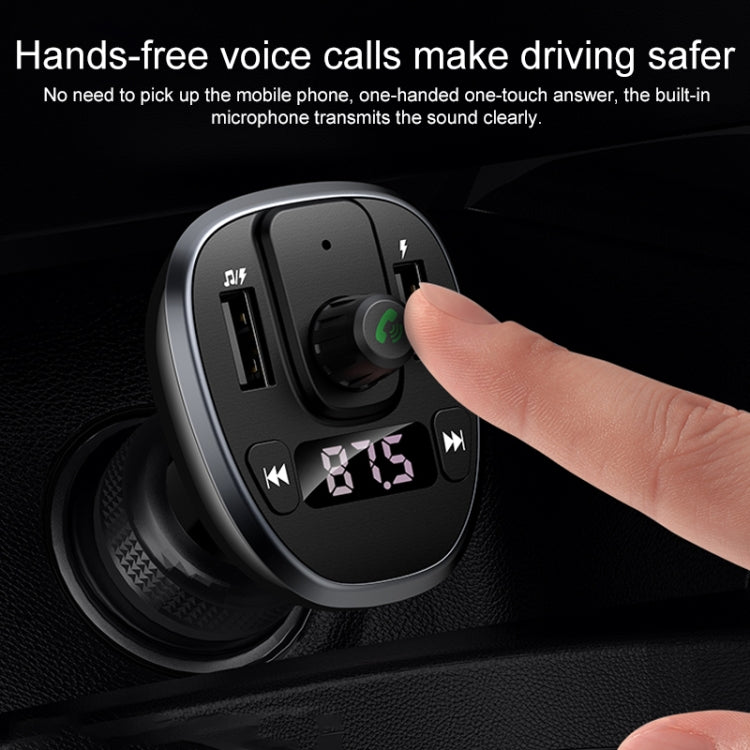USAMS US-CC115 C21 Dual USB 3.4A Digital Display Wireless FM Car Charger, US-CC115 C21