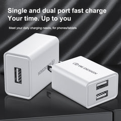 WK WP-U118 10W Single USB Port Travel Charger Power Adapter, EU Plug, WP-U118 EU Plug