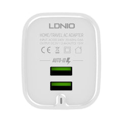 LDNIO A201 2.4A Dual USB Charging Head Travel Direct Charge Mobile Phone Adapter Charger With Micro USB Data Cable, Micro USB