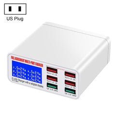 WLX-896+ 6 In 1 Multi-function Smart Digital Display USB Charger, WLX-896+(UK Plug), WLX-896+(US Plug), WLX-896+(AU Plug), WLX-896+(EU Plug)