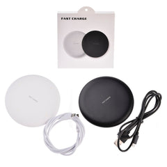 TOVYS-KC-N5 9V 1A Output Frosted Round Wire Qi Standard Fast Charging Wireless Charger, Cable Length: 1m, Frosted, Frosted White
