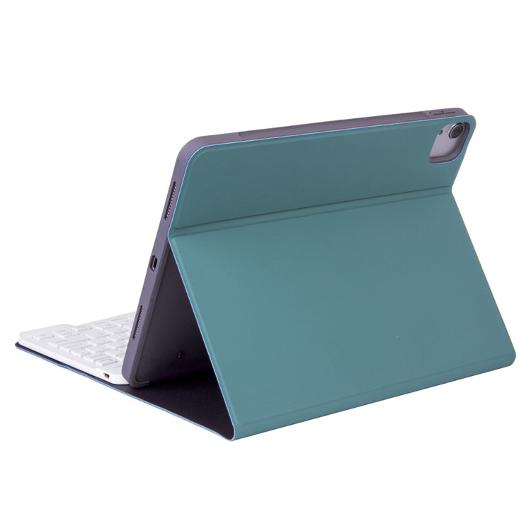 X-11BS Skin Plain Texture Detachable Bluetooth Keyboard Tablet Case for iPad Pro 11 inch 2020 / 2018, with Pen Slot & Backlight, White Keyboard
