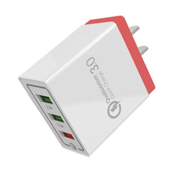 AR-QC-03 2.1A 3 USB Ports Quick Charger Travel Charger, US Plug, AR-QC-03 US, AR-QC-03 US Plug Blue