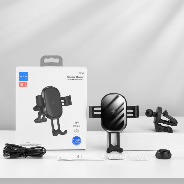 ROCK W31 Car Gravity Wireless Charging Air Outlet Bracket, W31