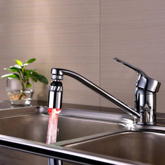 SDF-B2 1 LED ABS Temperature Sensor RGB LED Faucet Light Water Glow Shower, Size: 78 x 28mm, Interface: 22mm (Silver), SDF-B2