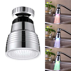 SDF-B10 1 LED ABS Temperature Sensor RGB LED Faucet Light Water Glow Shower, Size: 58 x 38mm, Interface: 22mm (Silver), SDF-B10