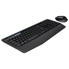 Logitech MK345 Wireless Full-size Keyboard + 2.4GHz 1000DPI Wireless Optical Mouse Set with Nano Receiver, Logitech MK345