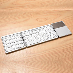 GK408 Three-fold Rechargeable Wireless Bluetooth Keyboard with Touchpad, Support Android / IOS / Windows