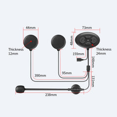 Dier DK12 800m Helmet Wireless Bluetooth Headset 5.0 Waterproof Double Motorcycle Call Headset With Intercom Function, DK12