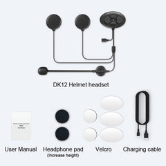 Dier DK12 800m Helmet Wireless Bluetooth Headset 5.0 Waterproof Double Motorcycle Call Headset With Intercom Function, DK12
