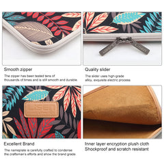 Lisen 12 inch Sleeve Case Colorful Leaves Zipper Briefcase Carrying Bag for iPad, Macbook, Samsung, Lenovo, Sony, DELL Alienware, CHUWI, ASUS, HP, 12 inch and Below Laptops / Tablets, 12 inch