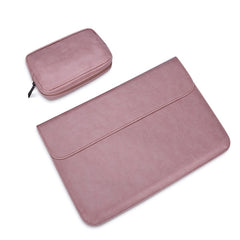 PU01S PU Leather Horizontal Invisible Magnetic Buckle Laptop Inner Bag for 15.4 inch laptops, with Small Bag, 15.4 inch with Small Bag