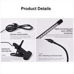30W Triple Heads Adjustable Spectrum Timing LED Lamp for Plant Growth Lighting, USB Plug DC 5V, 30W