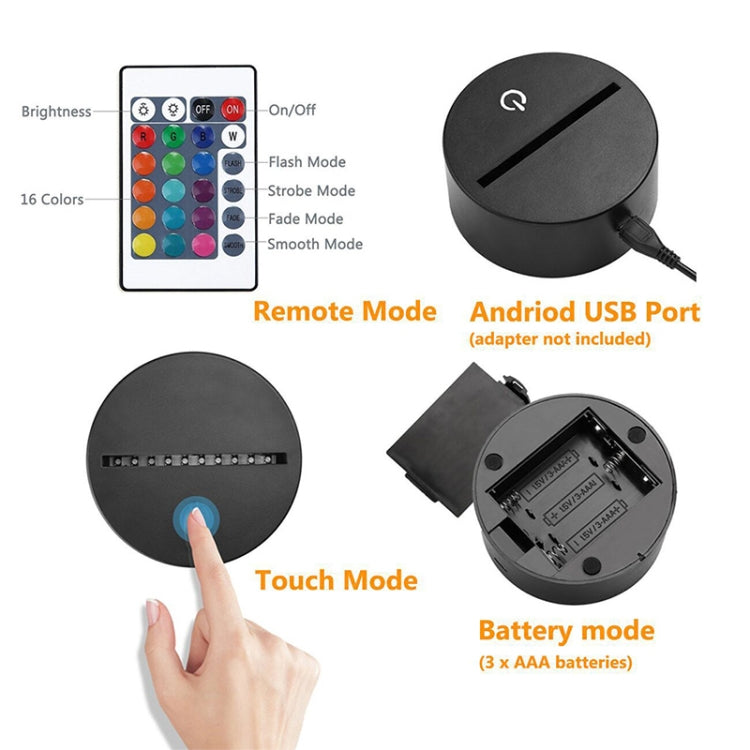 Saturn Shape 3D Colorful LED Vision Light Table Lamp, USB Touch Version, USB Touch Version