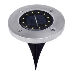 2 PCS 12 LEDs Solar Powered Buried Light Under Ground Lamp IP65 Waterproof Outdoor Garden Street Light, 12 LEDs