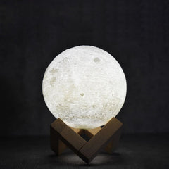 USB Charging LED Energy-saving Night Light with Wooden Holder Base, Touch 2-color(15cm)
