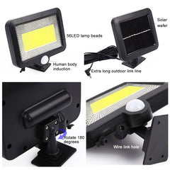 Solar Wall Light COB Separate Human Body Induction Garden Light Waterproof Outdoor Lighting Street Light, 100 COB