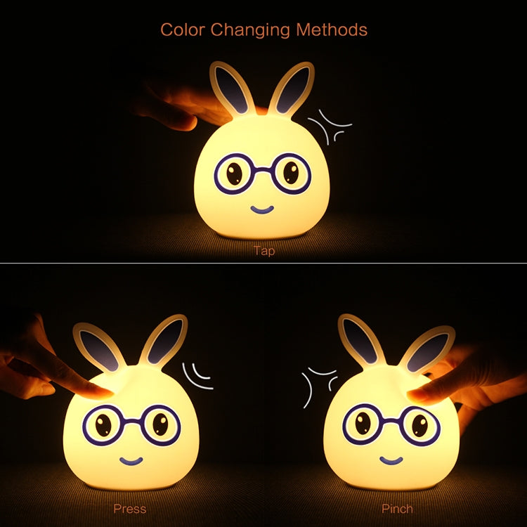 Happy Rabbit Creative Touch 3D LED Decorative Night Light, USB Charging Version