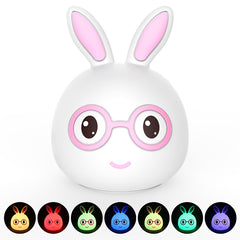 Smiling Rabbit Creative Touch 3D LED Decorative Night Light, USB Charging Version, USB Charging Version (Pink), USB Charging Version (Blue)