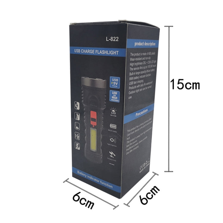 L-822 USB Rechargeable Floodlight Mini Portable LED Flashlight, L-822