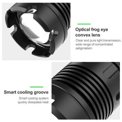Short Style Micro USB Charging Outdoor Waterproof P70 + COB LED Flashlight, Support Power Display & Telescopic Focusing & 7-level Brightness Adjustment, P70