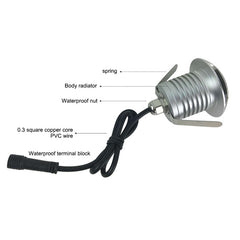 3W LED Embedded Polarized Buried Lamp IP67 Waterproof Turtle Shell Lamp Outdoor Garden Lawn Lamp, Warm Light 3000K Q1 One-way Light, Warm Light 3000K Q1