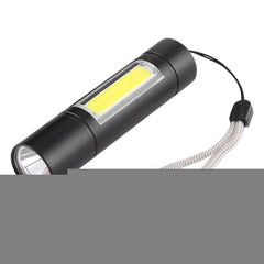 A1 USB Charging Waterproof Fixed Focus XPE + COB Flashlight with 3-Modes & Storage Box, A1