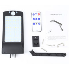 12W 56LEDs SMD 2835 Home Outdoor IP65 Waterproof Remote Control Solar Wall Light Human Body Sensor Light