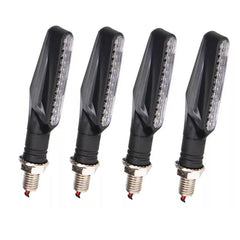 4 PCS DC 12V Motorcycle 12-LED Turn Signal Indicators Blinker Light, (Yellow Light), 12 LED