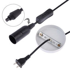 E14 Wire Cap Lamp Holder Chandelier Power Socket with Switch & Base & 1.5m Extension Cable, US Plug, E14