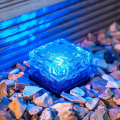 Solar Powered Square Tempered Glass Outdoor LED Buried Light Garden Decoration Lamp IP55 Waterproof，Size: 10 x 10 x 5.2cm, 10 x 10 x 5.2cm