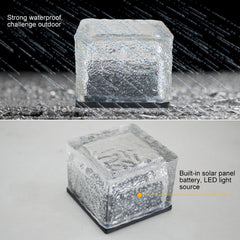 IP68 Waterproof Solar Powered Tempered Glass Outdoor LED Buried Light Garden Decoration Lamp with 0.2W Solar Panel