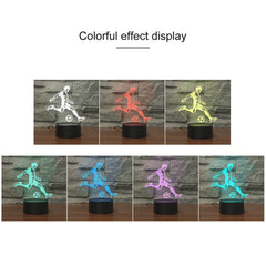 Play Football Black Base Creative 3D LED Decorative Night Light, Powered by USB and Battery, Powered by USB and Battery