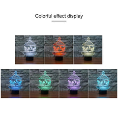 Carousel Black Base Creative 3D LED Decorative Night Light, Rechargeable with Touch Button, Rechargeable with Touch Button