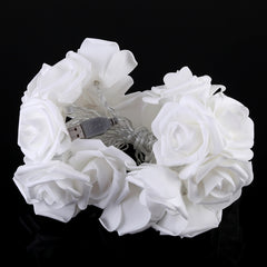 20 LEDs Teenage Style Warm Fairy Decorative Lamp for Christmas, Wedding, Bedroom, Rose
