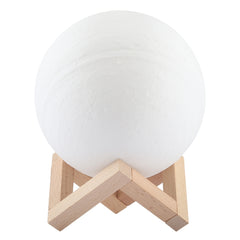 USB Charging 2-Color Changing Energy-saving LED Night Light with Wooden Holder Base, Touch Control 2-Color(15cm)