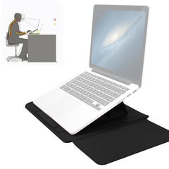 4 in 1 Universal Waterproof PU Leather Laptop Liner Bag with Handle & Stand & Pen Holder + 2 Winders + Mouse Bag + Charger Bag Set for 17 inch Laptops, 17 inch
