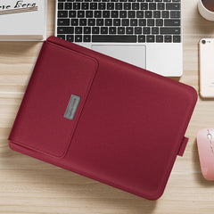 4 in 1 Universal Waterproof PU Leather Laptop Liner Bag with Handle & Stand & Pen Holder + 2 Winders + Mouse Bag + Charger Bag Set for 17 inch Laptops, 17 inch