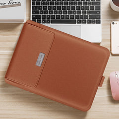 4 in 1 Universal Waterproof PU Leather Laptop Liner Bag with Handle & Stand & Pen Holder + 2 Winders + Mouse Bag + Charger Bag Set for 17 inch Laptops, 17 inch