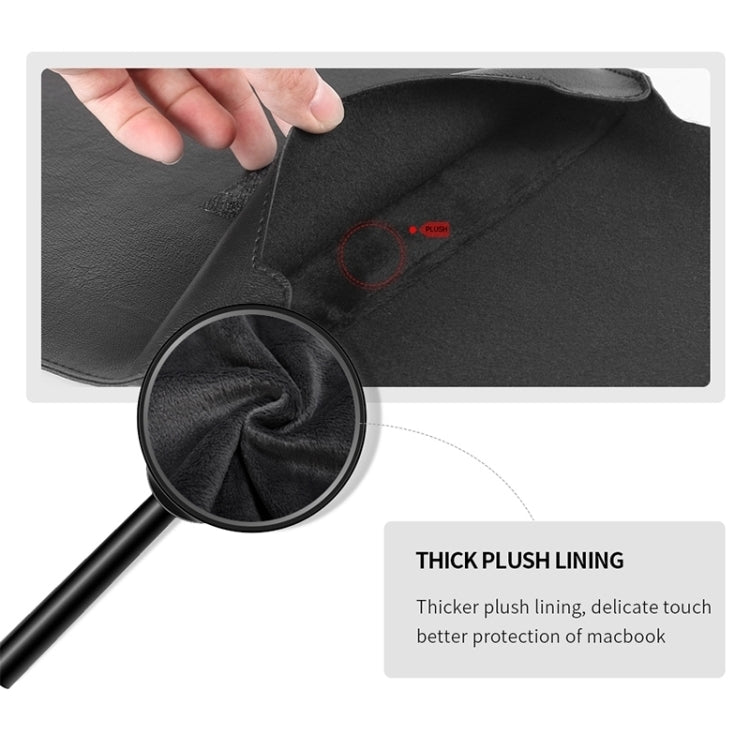 4 in 1 Universal Waterproof PU Leather Laptop Liner Bag with Handle & Stand & Pen Holder + 2 Winders + Mouse Bag + Charger Bag Set for 17 inch Laptops, 17 inch