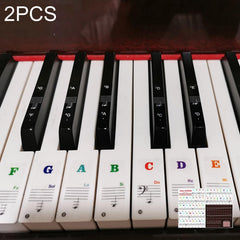 2 PCS 88 / 61 / 54 / 49 Keys Piano Electronic Organ Keyboard Hand Roll Piano Notation Musical Scale Transparent Sticker, 2 PCS Musical Scale Transparent Sticker