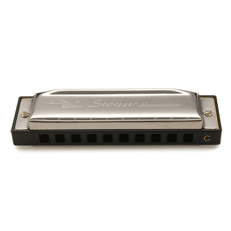 Swan SW1020-7 10 Holes Diatonic Blues Harp Harmonica Adult Student Children Beginner Instruments, SW1020-7 10 Holes Polyphonic Harmonica
