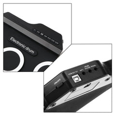 Portable Silicone Hand Roll USB Electronic Drum, Black Icon Version, Electronic Drum Black Icon Version