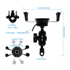 CS-878A1 Multi-function Motorcycle Wireless Wired Aluminum Alloy Mobile Phone Holder Charger, CS-878A1