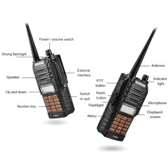 BaoFeng BF-UV9R Plus 10W Waterproof Dual Band Radio Handheld Antenna Walkie Talkie, EU Plug, BF-UV9Rplus EU Plug
