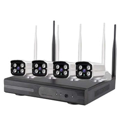 4CH HD 720P 1.0 Mega Pixel 2.4GHz WiFi IP Bullet Camera + NVR Kit, 4CH HD 720P