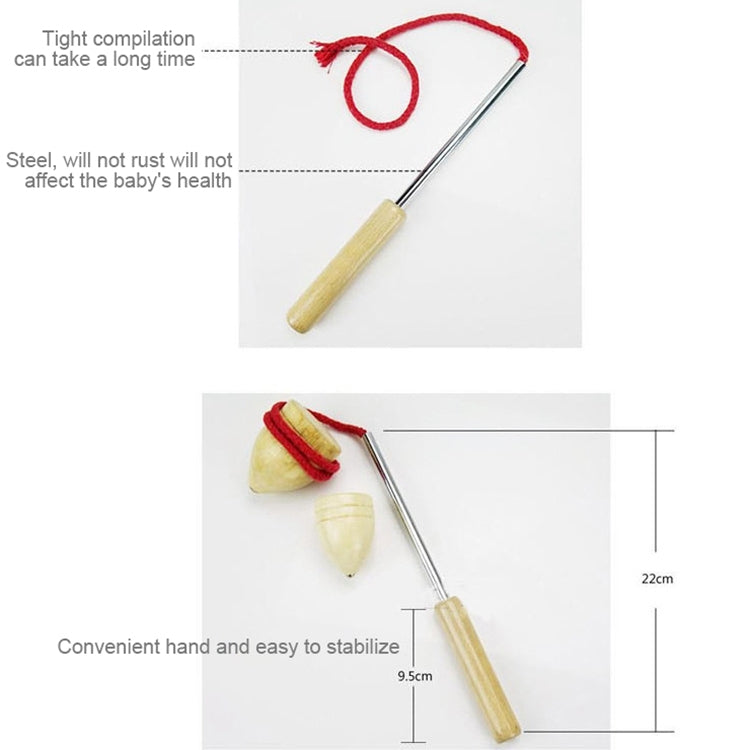 Children Outdoor Fitness Wooden Spinning Toy Vintage Spin Whipping Top with String, Spinning Toy