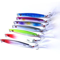 HENGJIA 7 PCS Metal Lures Iron Fishing Lures Bait, 8cm/40g